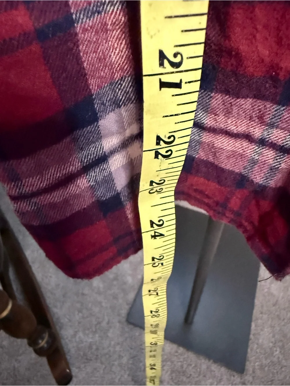 Unk Red, Navy and White Plaid Button-Down Women's Shirt